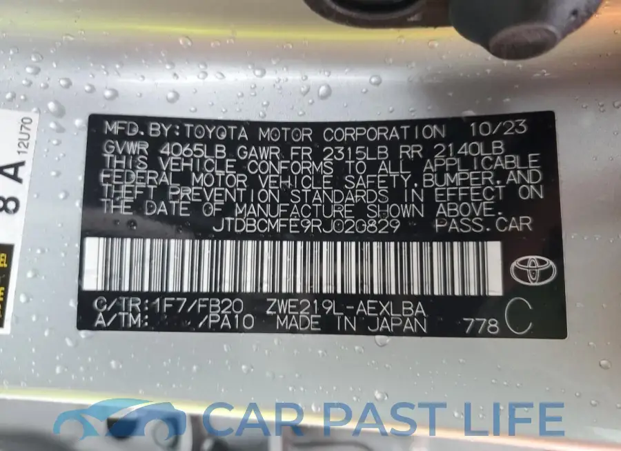 JTDBCMFE9RJ020829# 12