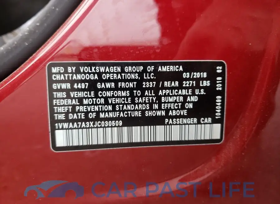 1VWAA7A3XJC030509# 12