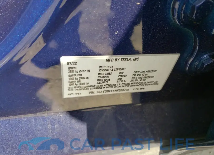 7SAYGDEF8NF508795# 13