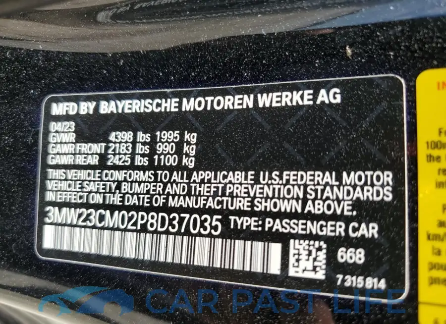 3MW23CM02P8D37035# 13