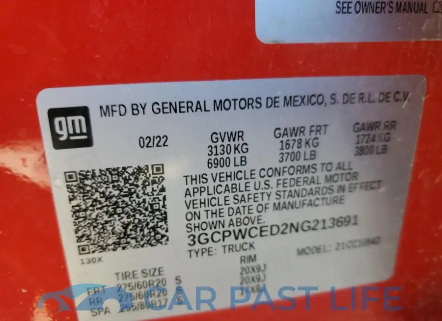3GCPWCED2NG213691# 12