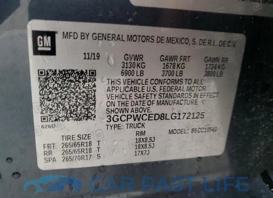 3GCPWCED8LG172125# 12