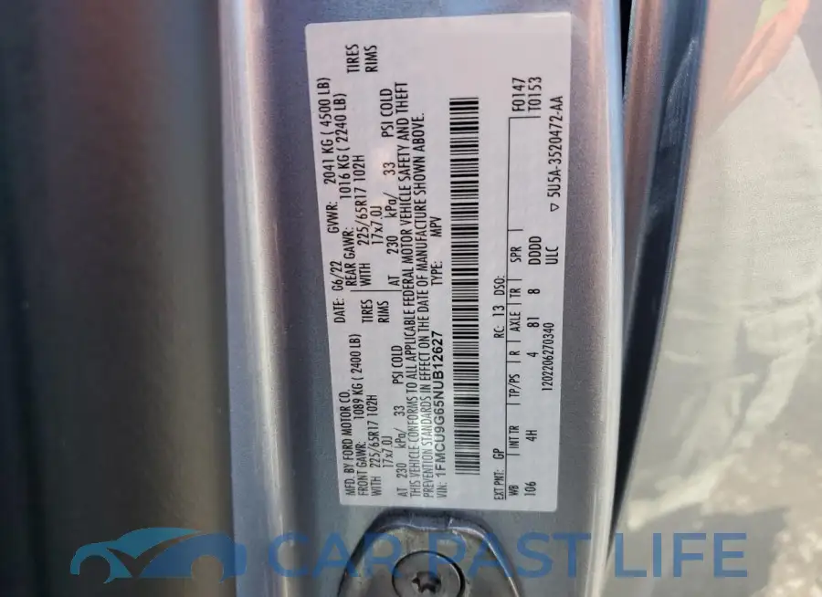 1FMCU9G65NUB12627# 13