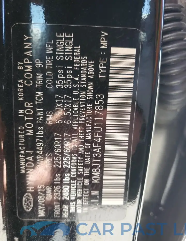 KM8JT3AF4FU117853# 12