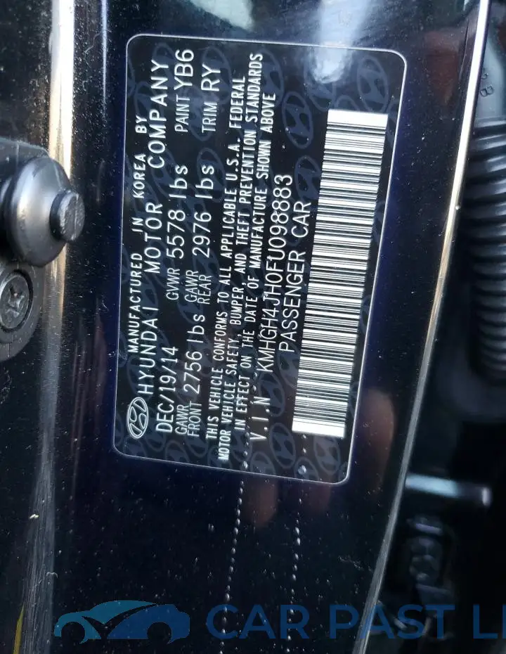 KMHGH4JH0FU098883# 12