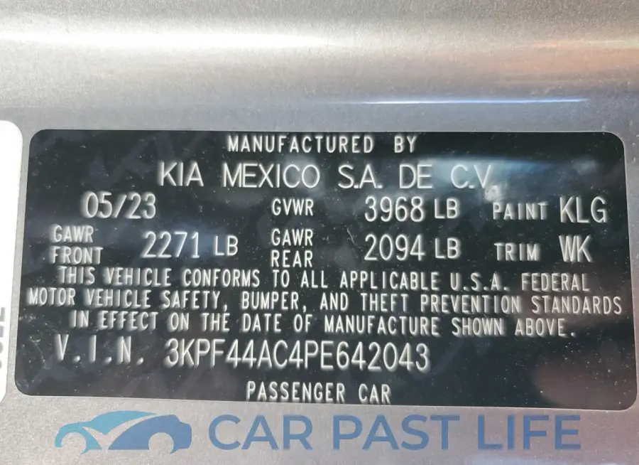 3KPF44AC4PE642043# 12