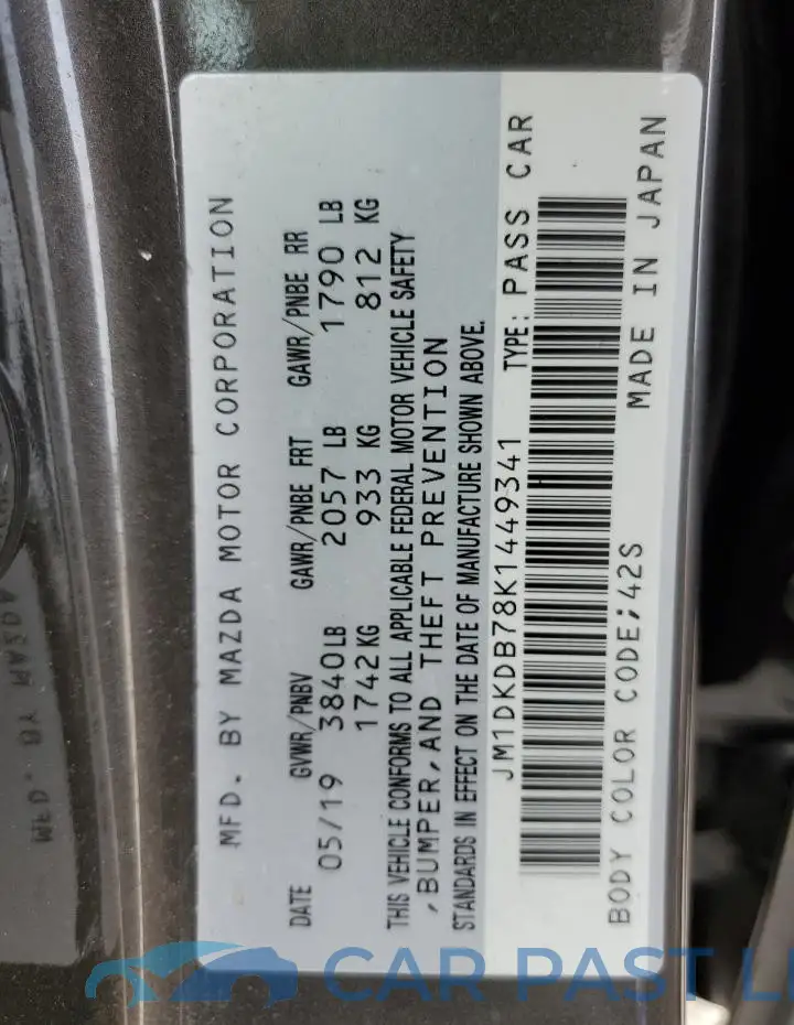JM1DKDB78K1449341# 13