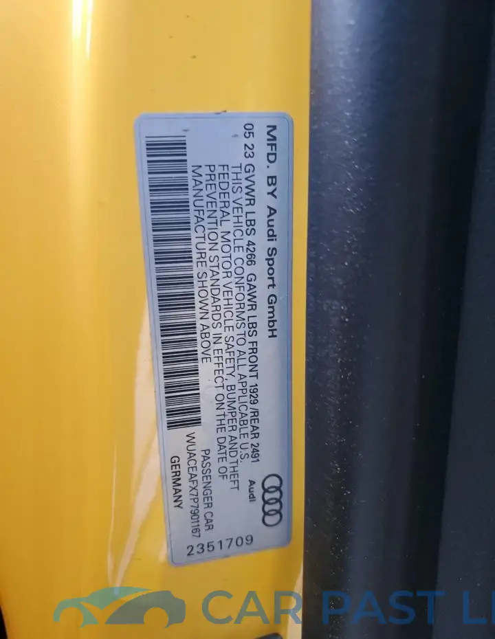 WUACEAFX7P7901167# 12