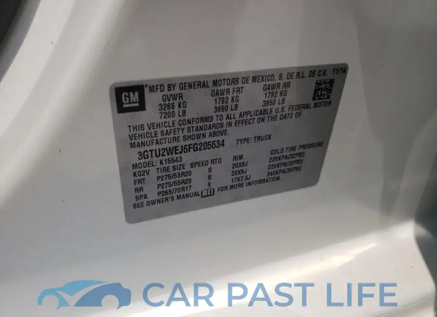 3GTU2WEJ6FG205634# 12