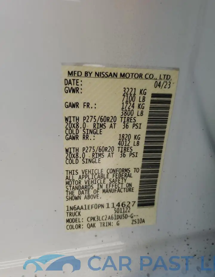 1N6AA1EF0PN114627# 12