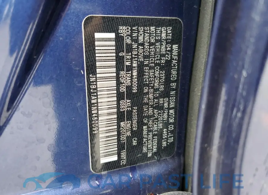 JN1BJ1AW1NW480099# 12
