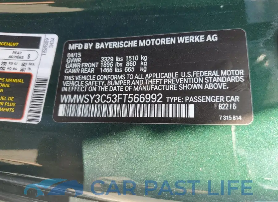WMWSY3C53FT566992# 12