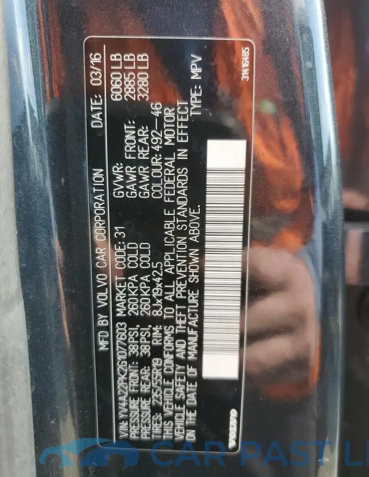 YV4A22PK2G1077603# 13