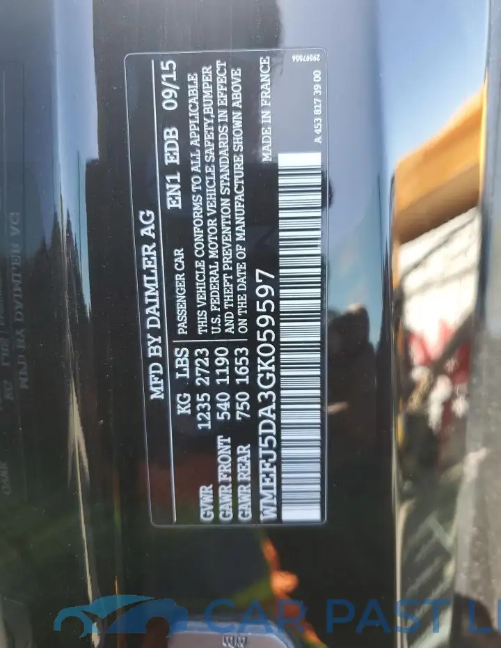 WMEFJ5DA3GK059597# 12