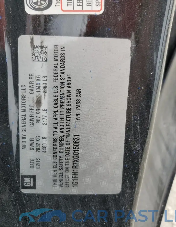 1G1FH1R7XG0150631# 12