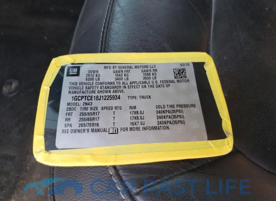 1GCPTCE18J1225934# 13