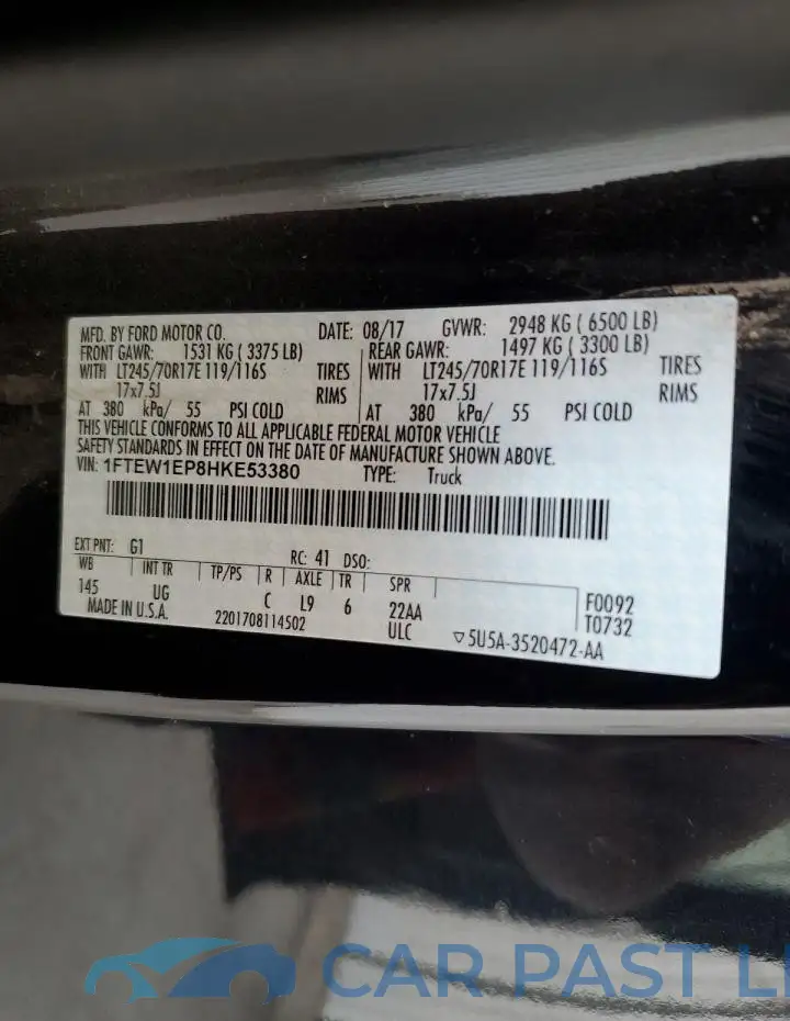 1FTEW1EP8HKE53380# 12