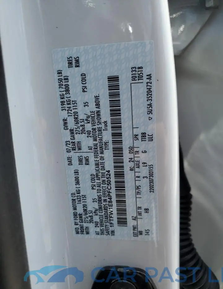1FTFW1E84PFC50524# 12