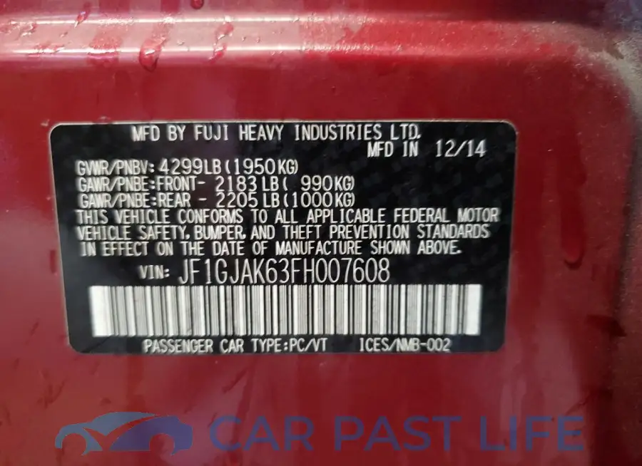 JF1GJAK63FH007608# 12