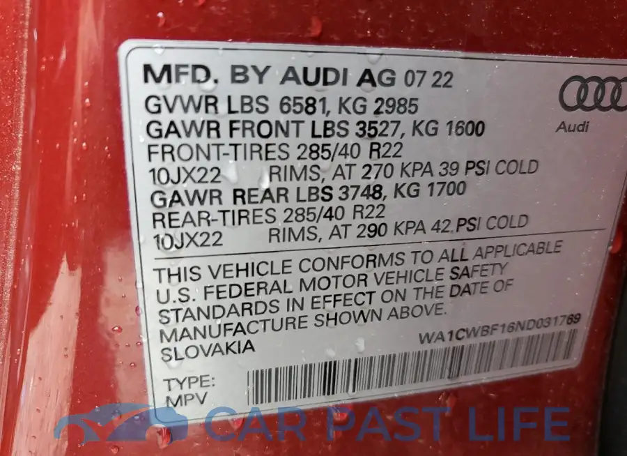 WA1CWBF16ND031769# 14