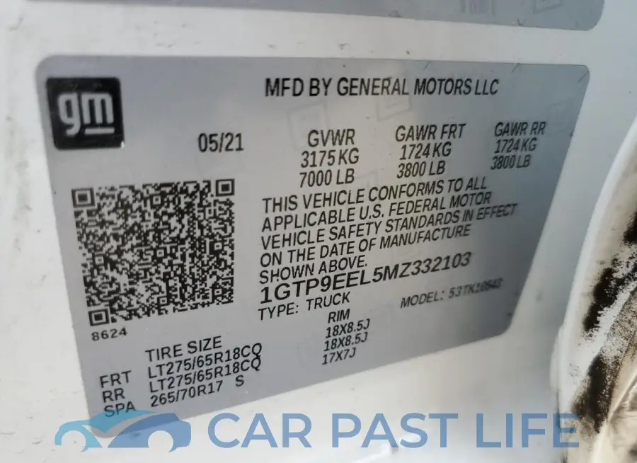 1GTP9EEL5MZ332103# 13
