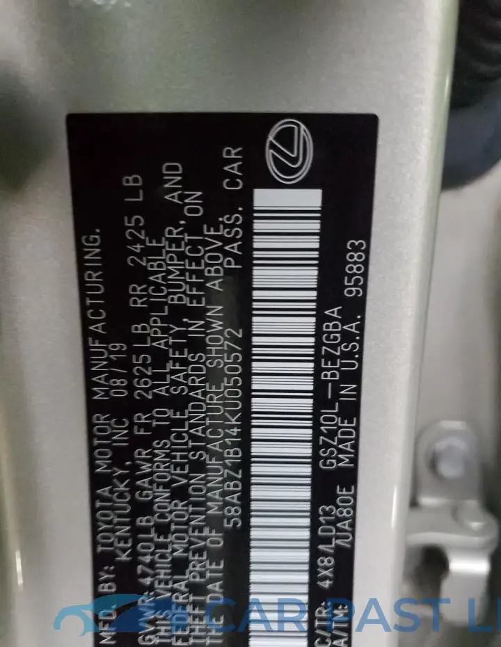 58ABZ1B14KU050572# 12