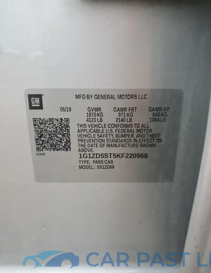 1G1ZD5ST5KF220968# 12