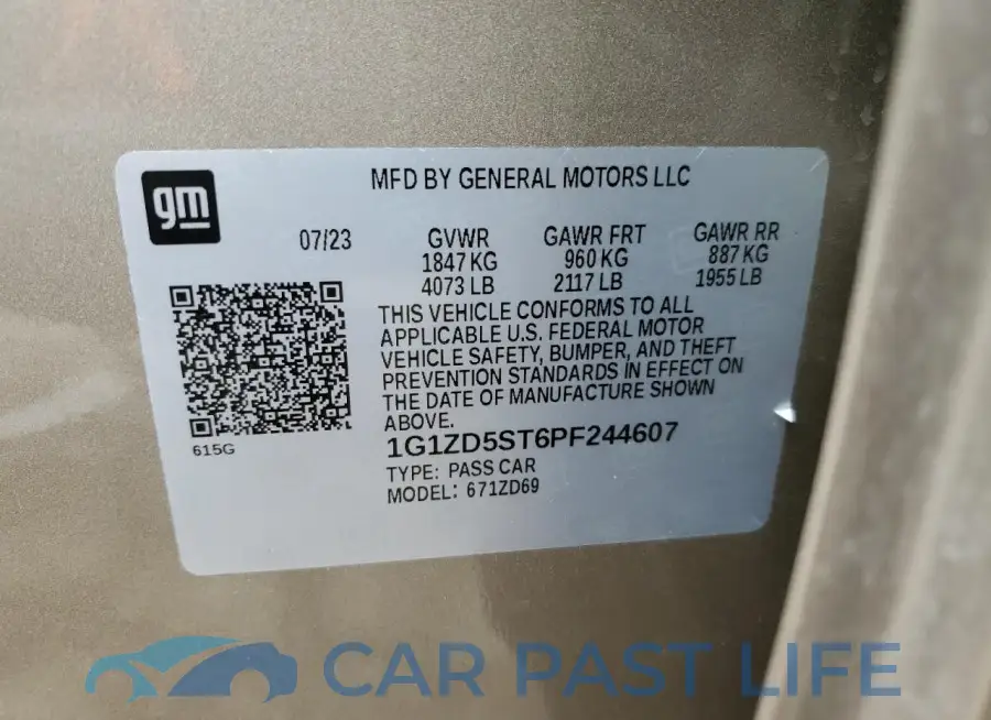 1G1ZD5ST6PF244607# 12