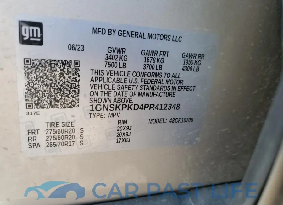 1GNSKPKD4PR412348# 13