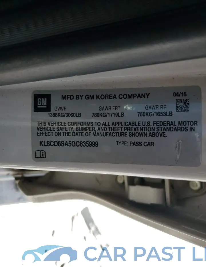 KL8CD6SA5GC635999# 12
