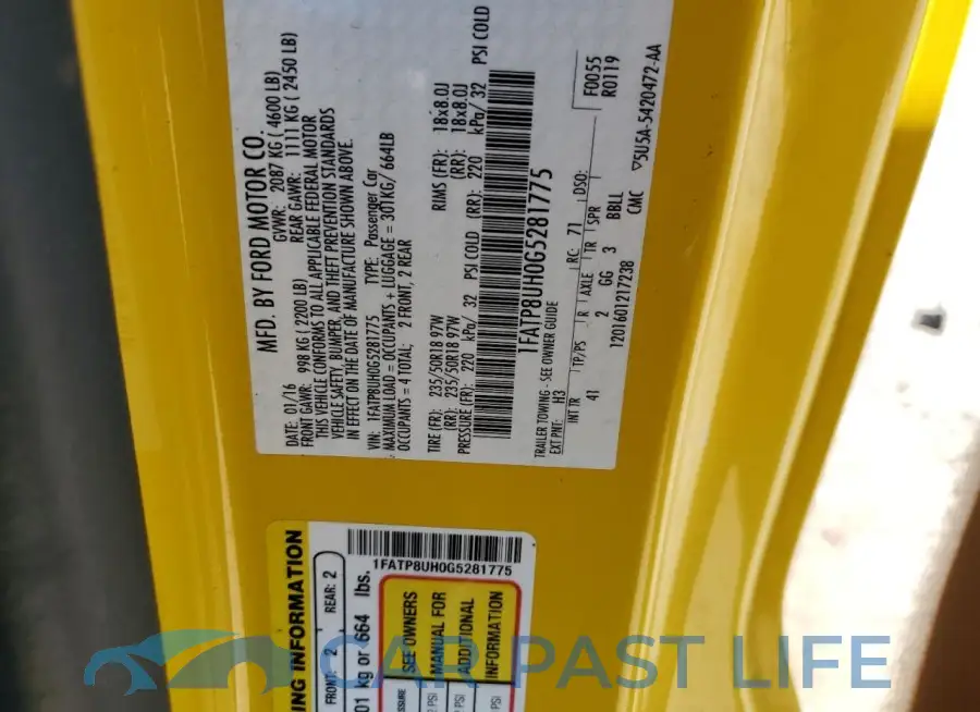 1FATP8UH0G5281775# 12