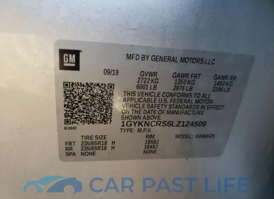 1GYKNCRS6LZ124509# 13