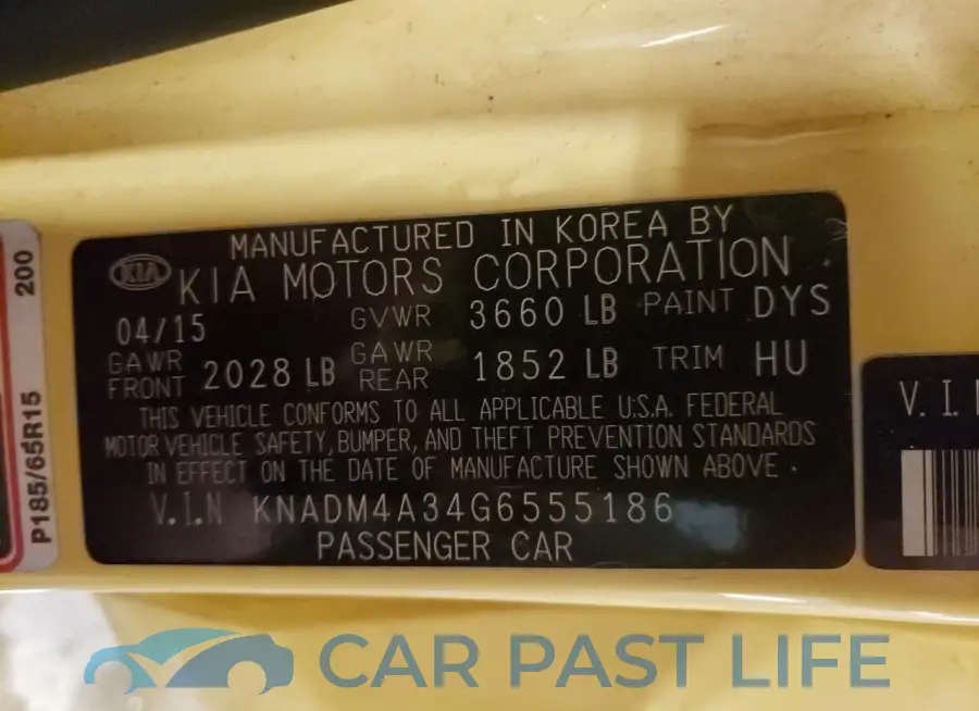 KNADM4A34G6555186# 12