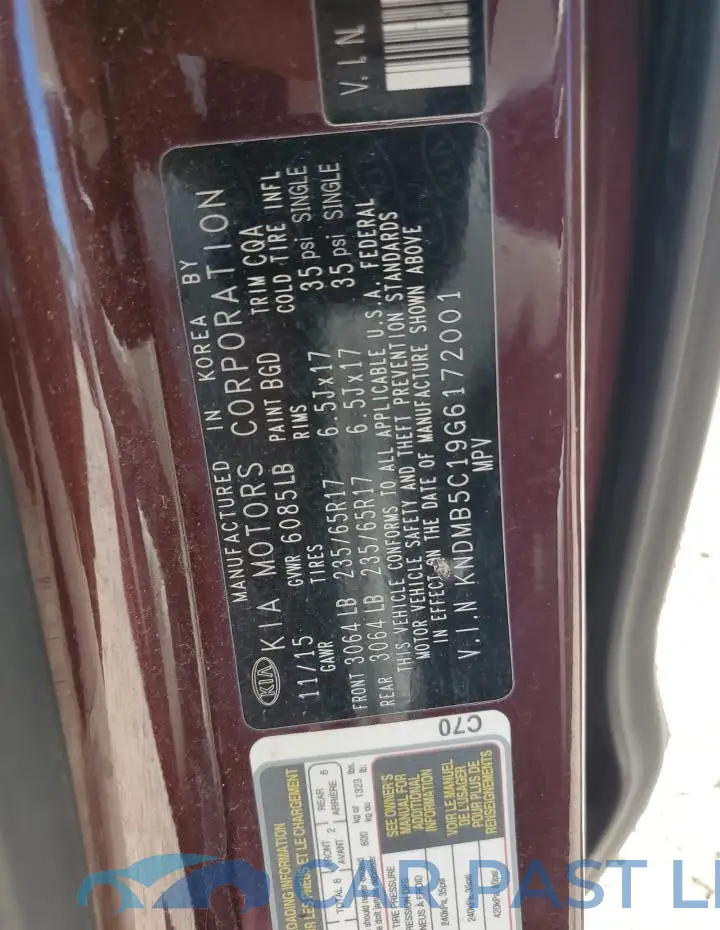 KNDMB5C19G6172001# 13