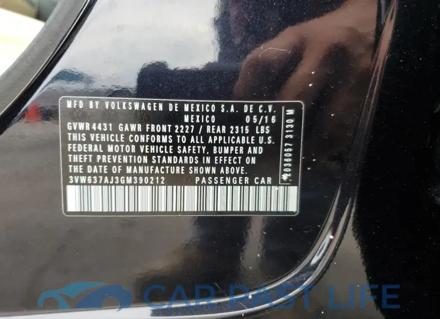 3VW637AJ3GM390212# 12