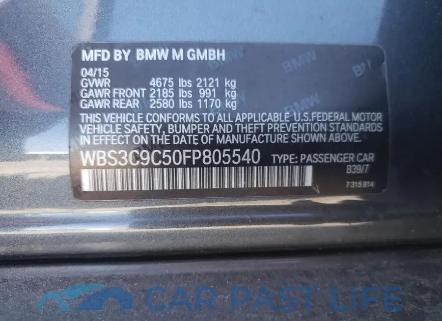 WBS3C9C50FP805540# 12