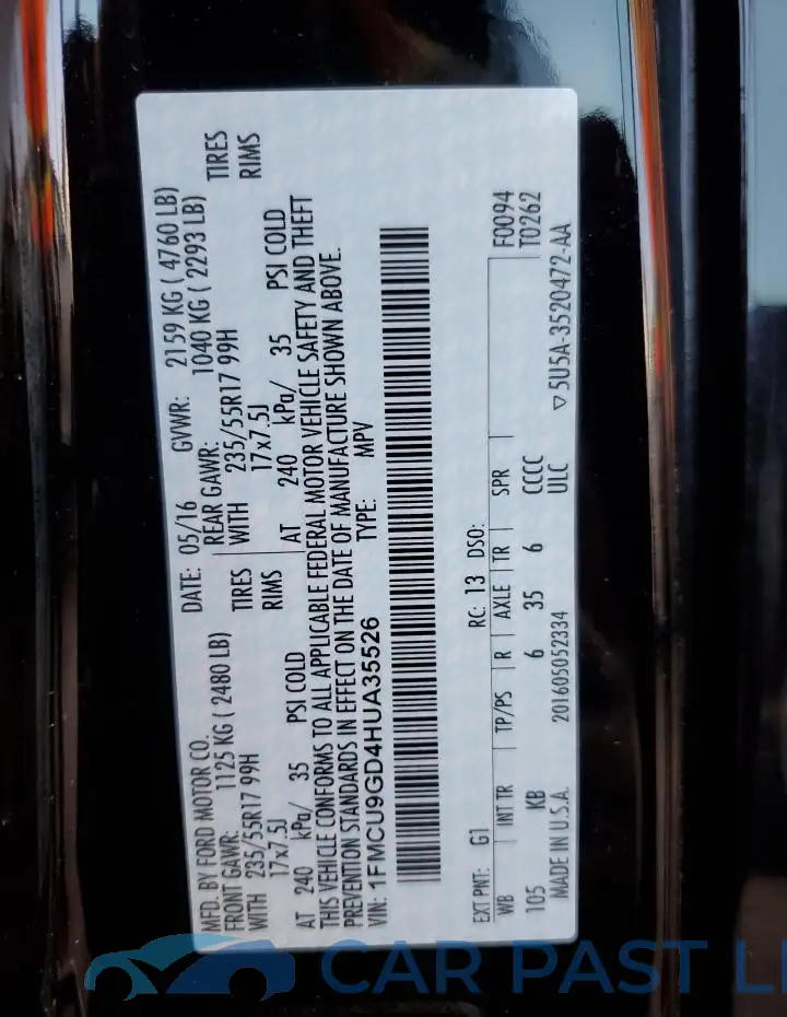 1FMCU9GD4HUA35526# 13