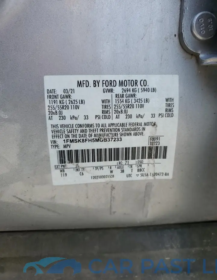 1FMSK8FH5MGB37233# 12