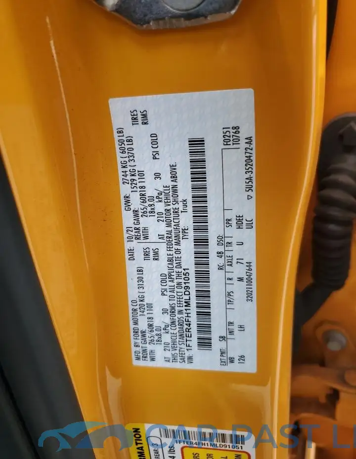 1FTER4FH1MLD91051# 12