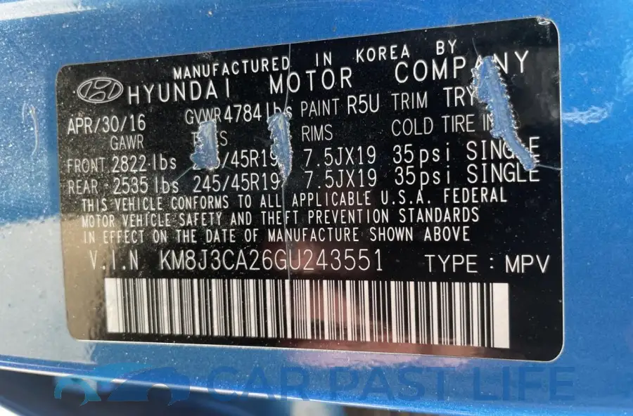 KM8J3CA26GU243551# 10