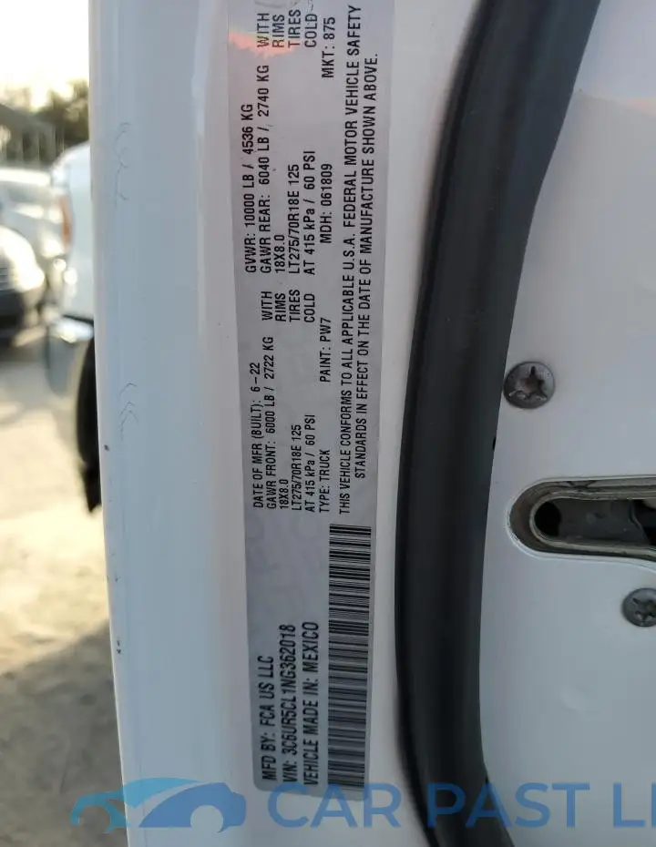 3C6UR5CL1NG362018# 12