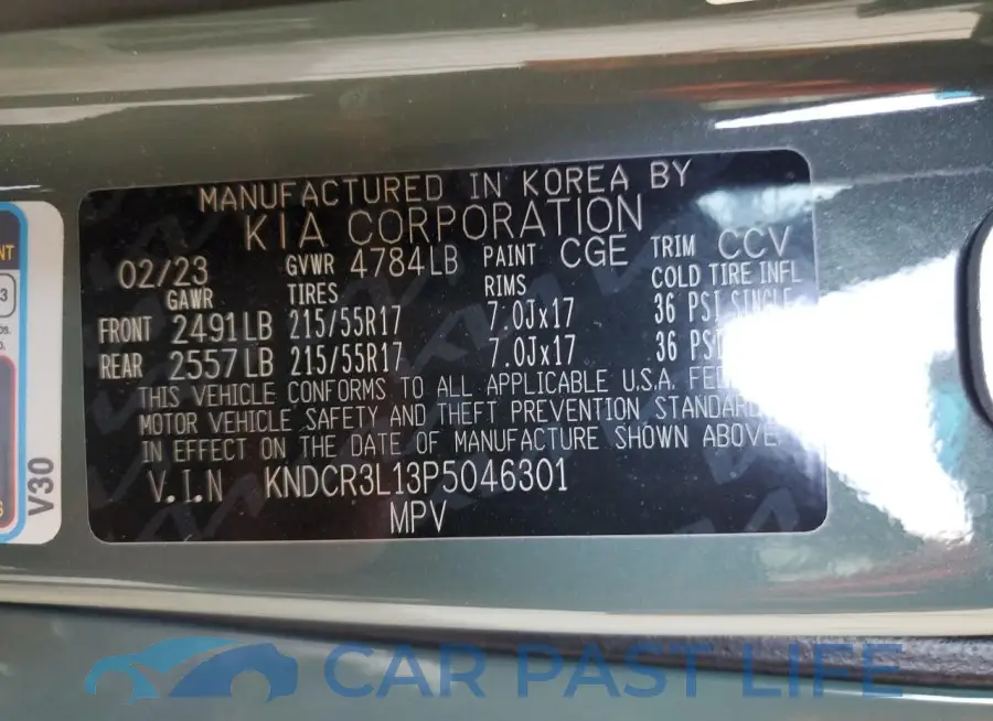 KNDCR3L13P5046301# 14