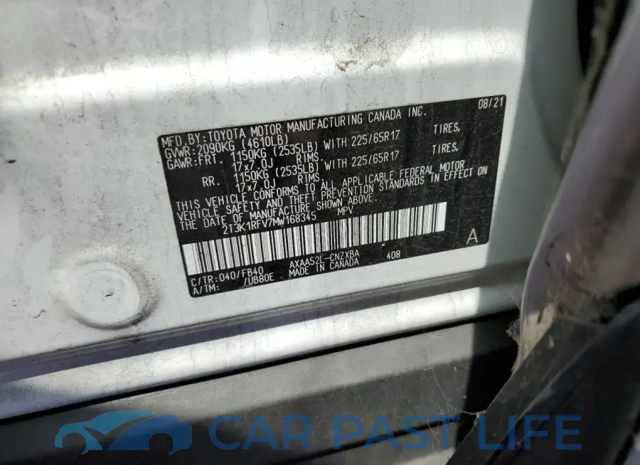 2T3K1RFV7MW168345# 13