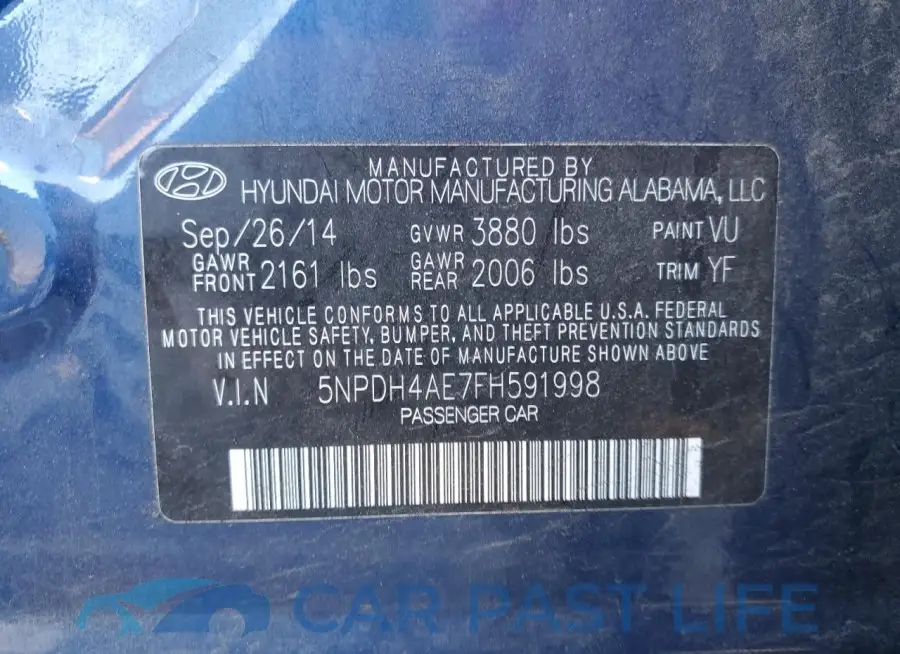 5NPDH4AE7FH591998# 12