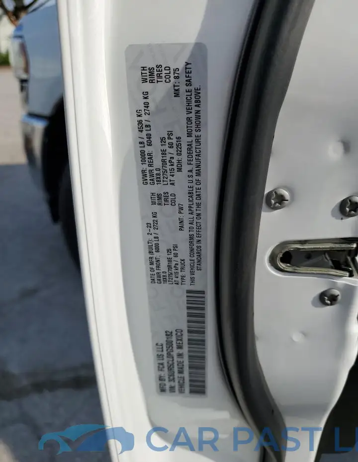 3C6UR5CL0PG500182# 12