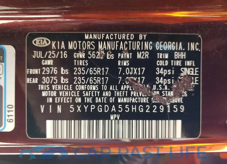 5XYPGDA55HG229159# 13
