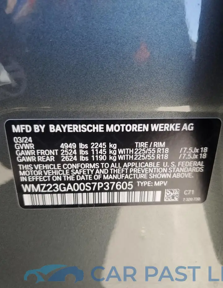 WMZ23GA00S7P37605# 12