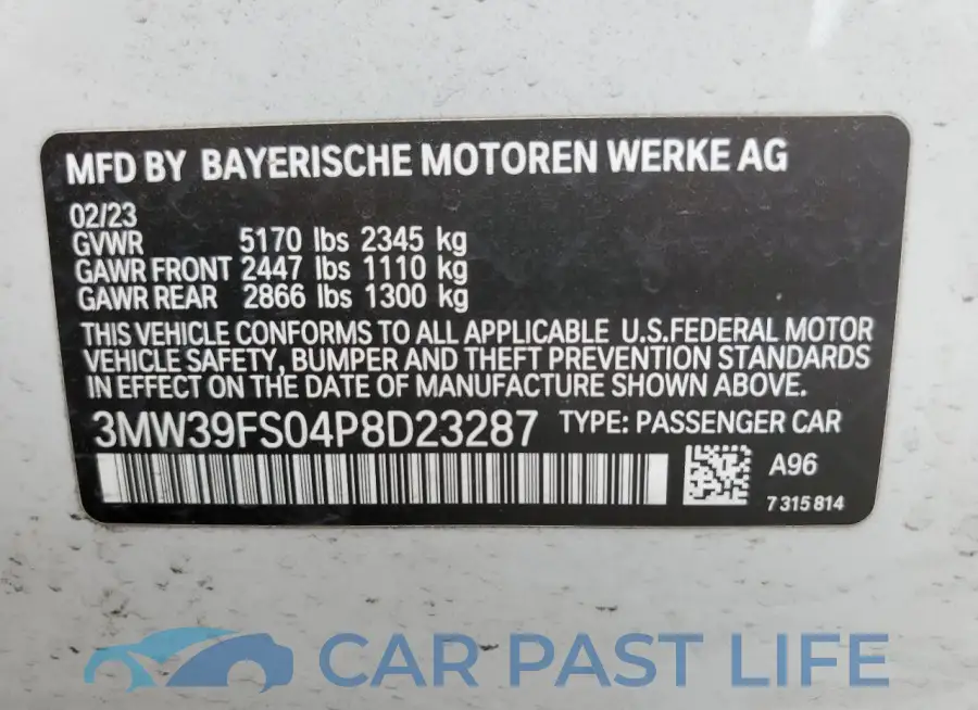3MW39FS04P8D23287# 13