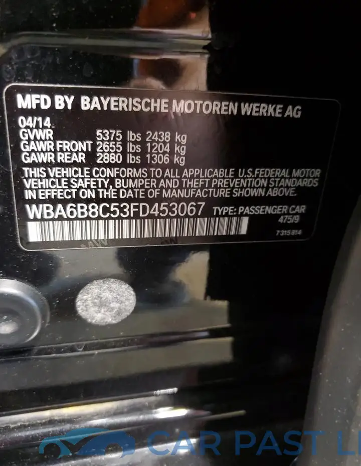 WBA6B8C53FD453067# 12