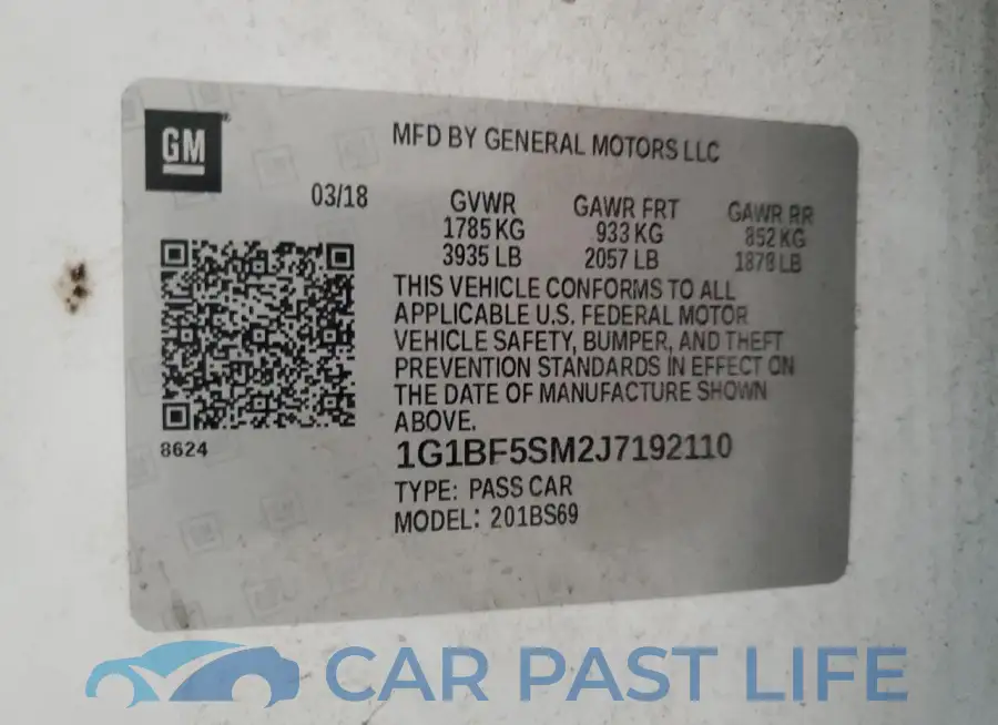 1G1BF5SM2J7192110# 12